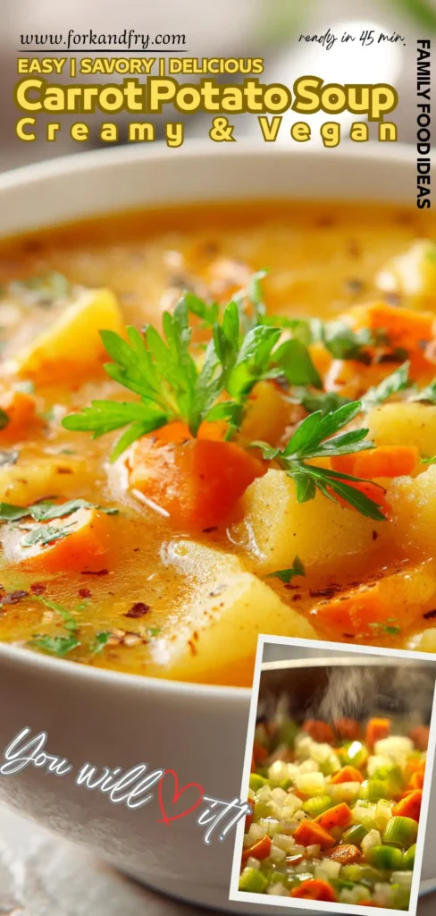Cozy Carrot Potato Soup Without Dairy Creamy dairy-free carrot potato soup with cashew cream