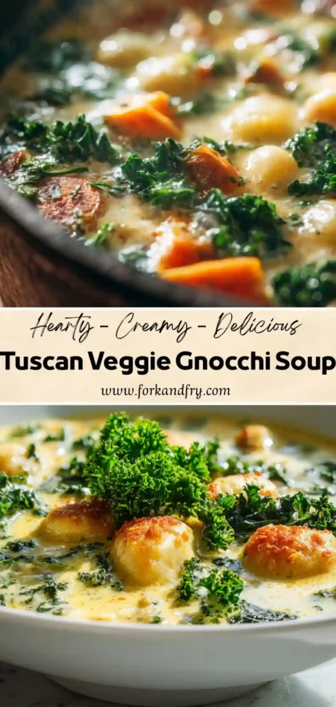 Cozy Gnocchi Soup with Chickpeas u0026 Kale Vegan Tuscan soup served in white bowl with chickpeas and kale