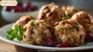 Savory Cranberry Turkey Stuffing Bites