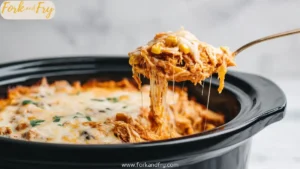 Cheesy Slow Cooker Chicken Enchilada Casserole