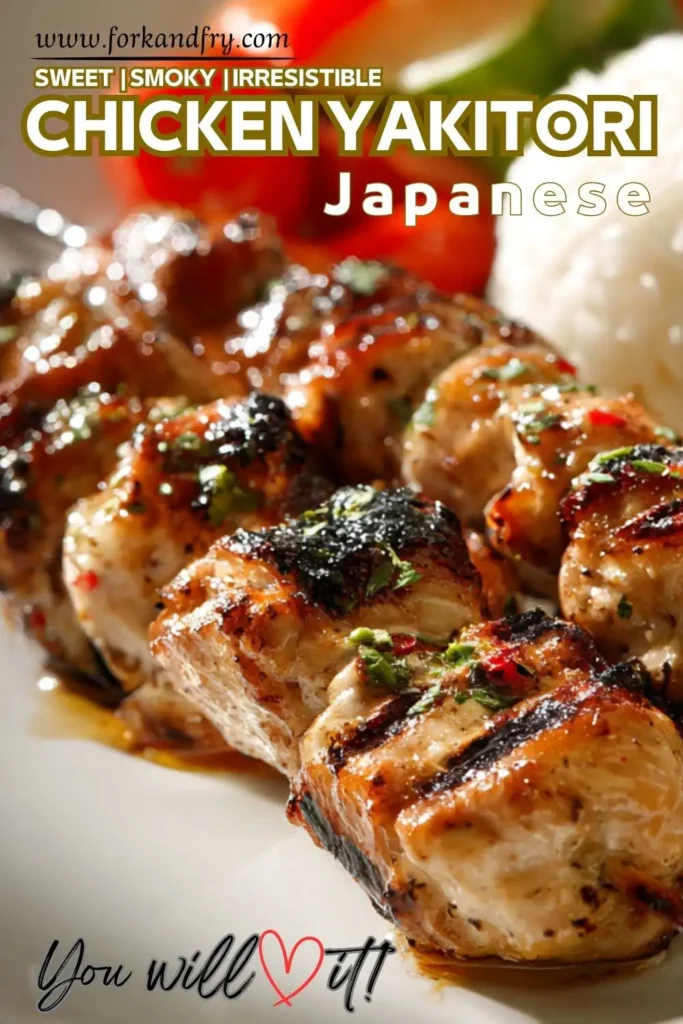 Easy Japanese BBQ skewers using chicken thighs and soy glaze Easy Japanese BBQ skewers using chicken thighs and soy glaze