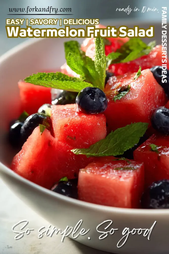 Easy Summer Fruit Salad with Fresh Berries Close-up of a summer salad with strawberries, blueberries, and lime