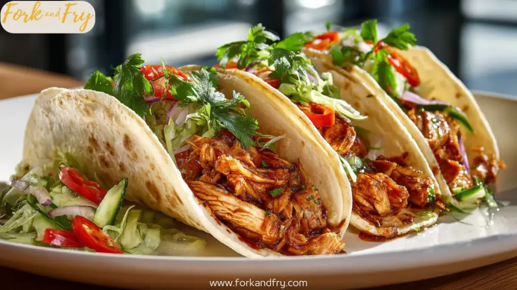 Garlic Honey BBQ Chicken Tacos Recipe