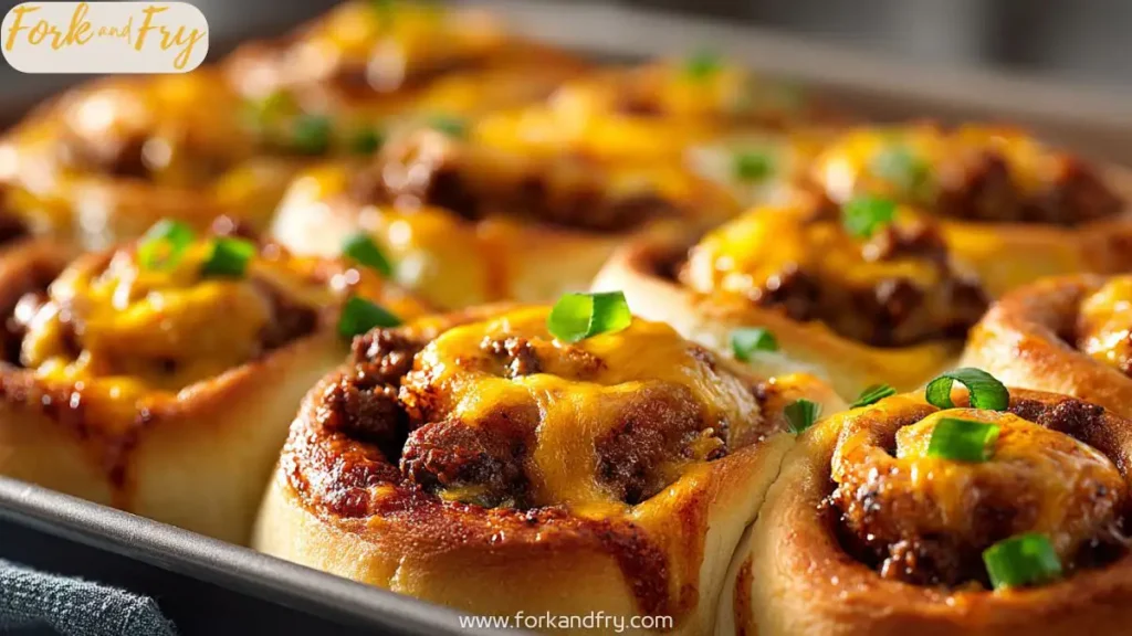 Savory breakfast rolls made with eggs, beef, and cheese, perfect for meal prep