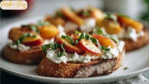 Quick Peach Bruschetta with Whipped Ricotta