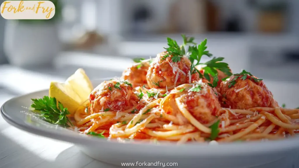 Creamy Salmon Meatball Pasta Dinner