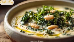 White Bean and Kale Soup with Cashew Cream
