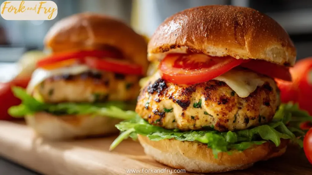 Easy White Cheddar Chicken Burgers