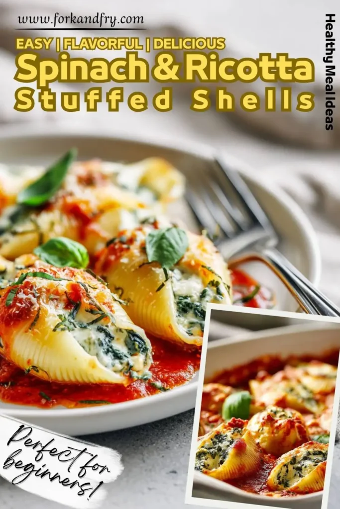 Lighter spinach and ricotta shells made with part-skim cheeses