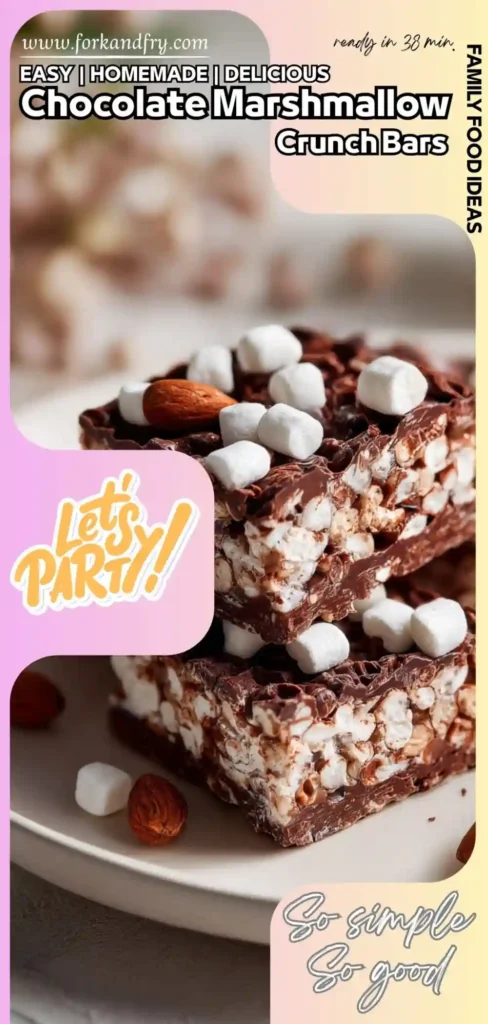 Easy Fall Dessert Chocolate Marshmallow Bars Toasted marshmallow and chocolate dessert bars on a white plate