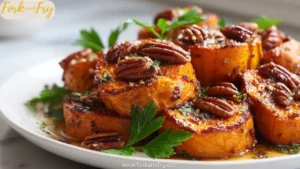 Spiced Garlic Butter Roasted Sweet Potatoes