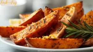 Crispy Rosemary Pecorino Sweet Potato Wedges