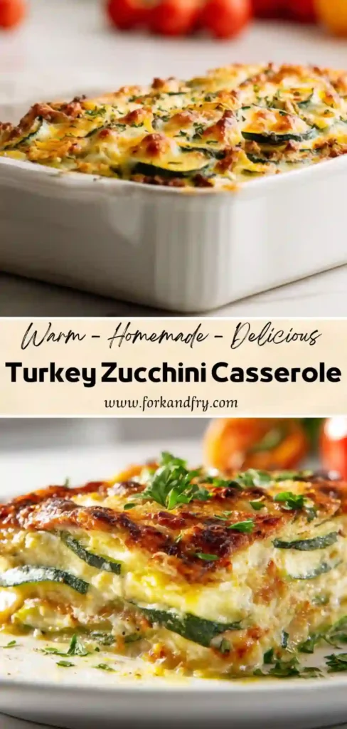 Healthy and easy Ground Turkey Oven Bake Ground turkey baked with zucchini and cheese in casserole form