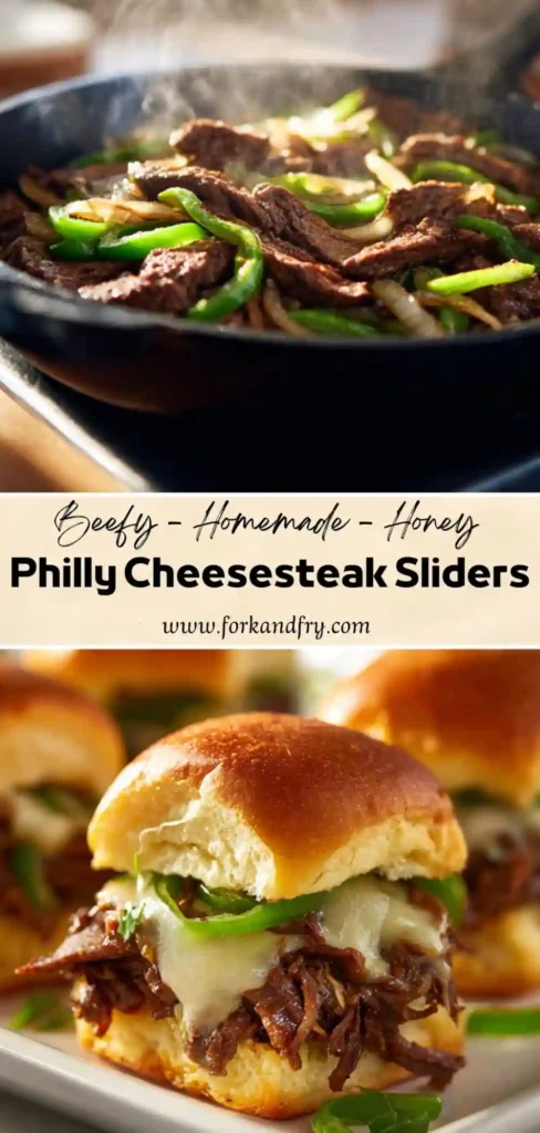 Melty Steak Sliders fast Game Day Appetizer Mini steak sliders baked with cheese and onions