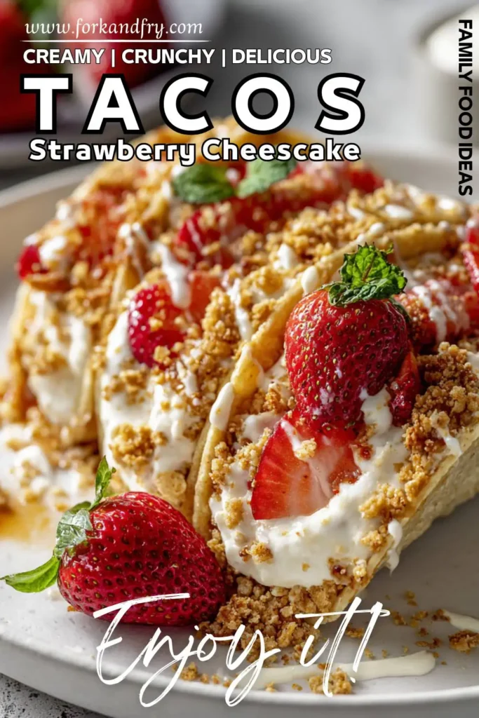 No-Bake Strawberry Cheesecake Taco Shells