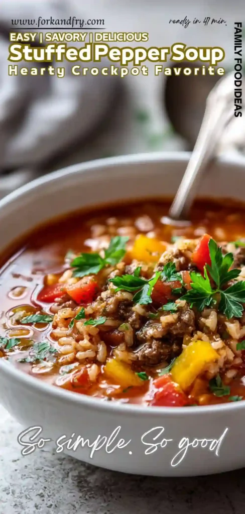 Slow Cooker Stuffed Pepper Soup Recipe Easy slow cooker pepper soup with ground beef