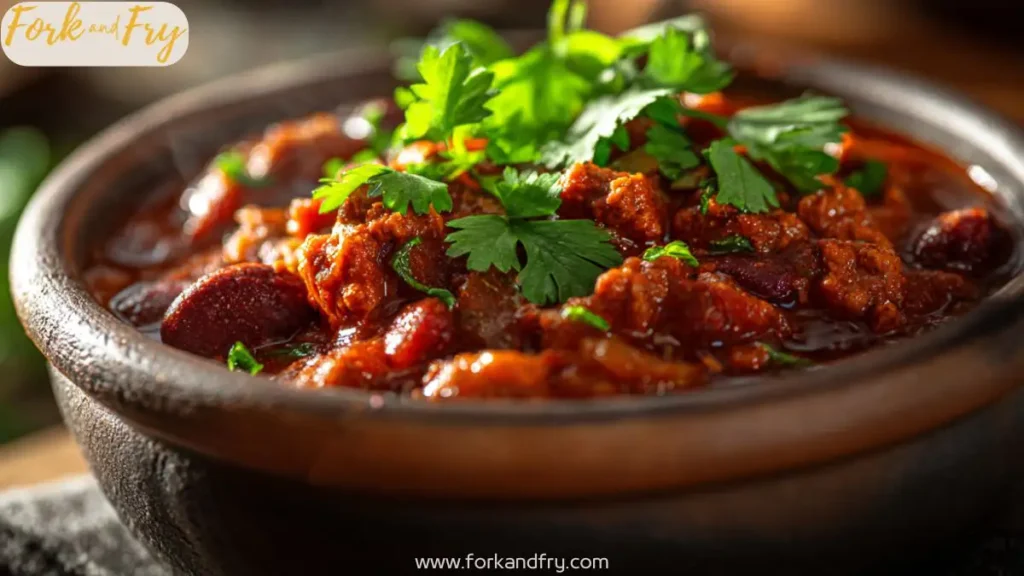 Easy turkey chili cooked in a slow cooker with beans and tomatoes
