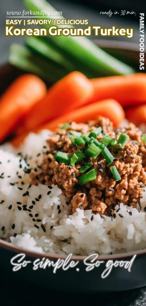 Spicy-Sweet Ground Turkey Rice Meal Korean-style ground turkey over steamed white rice