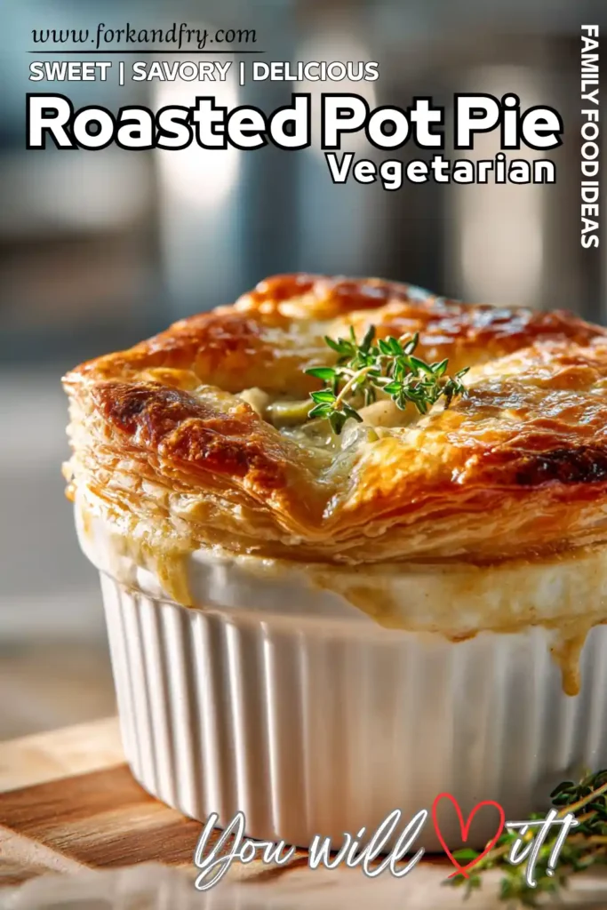 Vegetarian Autumn Pot Pie Recipe Caramelized veggie filling inside puff pastry crust
