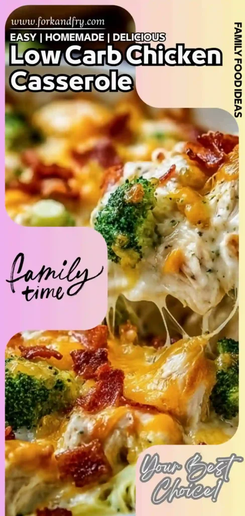 Low Carb Chicken Casserole with Broccoli u0026 Cheese low carb chicken broccoli casserole with cheese and bacon in a creamy sauce