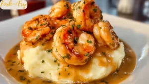 Creamy Garlic Shrimp Over Mashed Potatoes