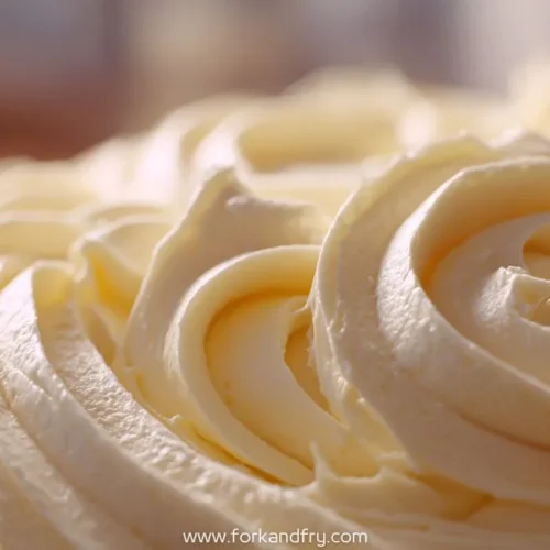 close-up of creamy American buttercream frosting swirls, perfect for cakes and cupcakes