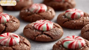 Peppermint Chocolate Blossom Cookies