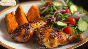 Roasted Chicken with Sweet Potato and Fresh Salad