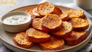 Roasted Sweet Potato Rounds With Yogurt Dip