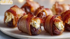 Turkey Bacon Wrapped Dates Stuffed with Cream Cheese