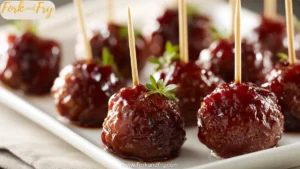 Mini Party Meatballs with Cranberry BBQ Glaze