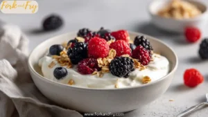 High Protein Greek Yogurt Breakfast Bowl with Berries and Granola