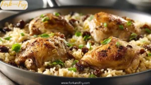 Moroccan Chicken and Rice with Warm Spices and Raisins