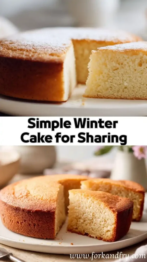 Golden vanilla cakes with powdered sugar served on plates with soft sliced texture