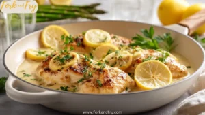 Healthy Spring Dinner Recipe with Creamy Lemon Chicken