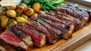 Ribeye Steak Sliced for Sharing at the Table