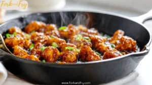 Sticky Honey Garlic Chicken Skillet Bites