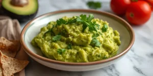Authentic Mexican Guacamole with Fresh Avocado and Lime