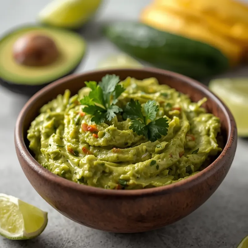 Authentic Mexican Guacamole with Fresh Avocado and Lime