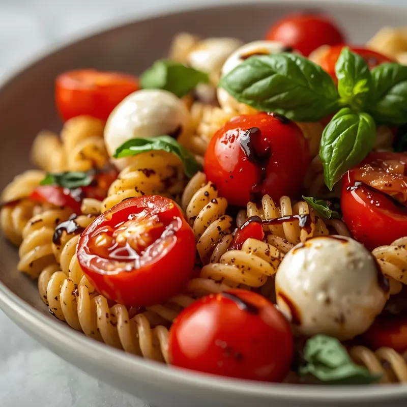 Caprese Pasta Salad with Balsamic Glaze and Mozzarella Caprese Pasta Salad with Balsamic Glaze and Mozzarella