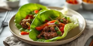 Healthy Beef Lettuce Wrap Dinner