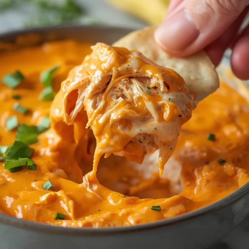 Creamy Buffalo Chicken Dip with Shredded Chicken and Cheese Creamy Buffalo Chicken Dip with Shredded Chicken and Cheese