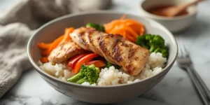Healthy Chicken Rice Bowl Dinner