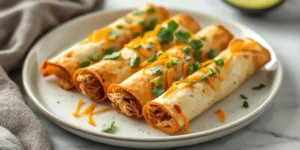 Air Fryer Chicken Taquitos with Crispy Tortillas