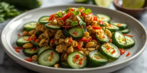 Chinese Smashed Cucumber Salad with Garlic and Chili Oil