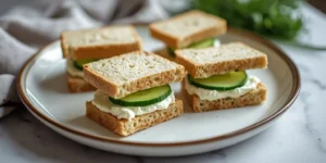 Cucumber Tea Sandwiches with Cream Cheese Spread