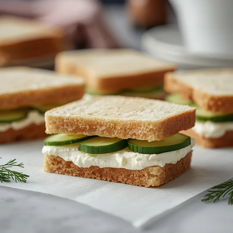 Cucumber Tea Sandwiches with Cream Cheese Spread