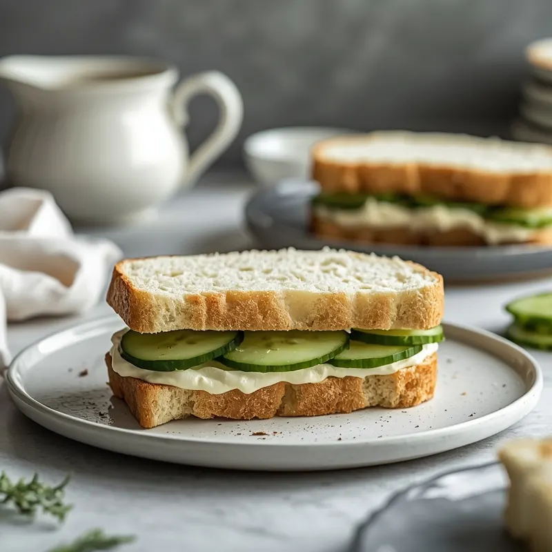 English Cucumber Sandwiches with Cream Cheese and Dill