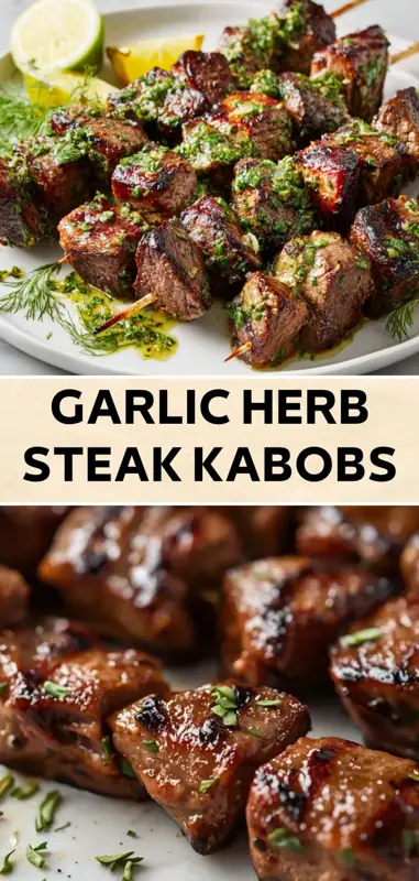 garlic herb steak kabobs grilled beef skewers with herbs and garlic sauce