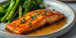 Honey Garlic Salmon with Sticky Glaze and Fresh Garlic
